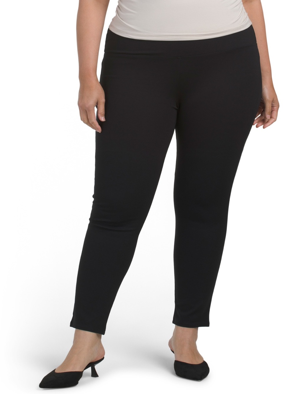 Jones NY Char Black Tummy Control Ponte Knit Leggings